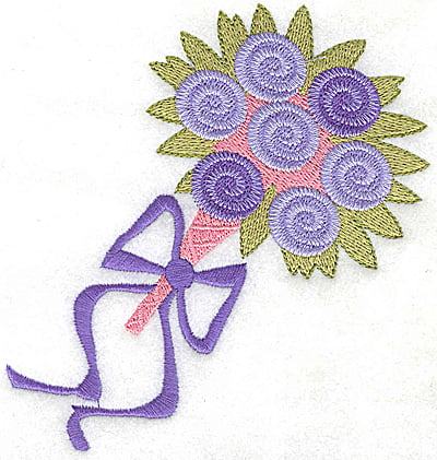 Embroidery Design: Wedding bouquet with ribbon large<br> 4.58w X 4.96h