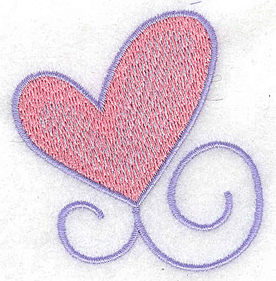 Embroidery Design: Single heart large<br> 2.57w X 2.68h