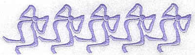 Embroidery Design: Ribbons in a row<br> 6.67w X 1.74h