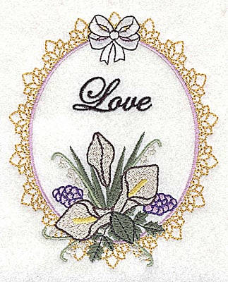 Embroidery Design: Love Wedding design large with text<br> 4.03w X 4.97h