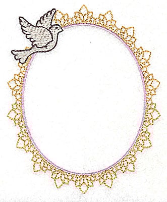 Embroidery Design: Wedding frame with dove large<br> 3.84w X 4.74h | Embroidery Legacy Embroidery Design: Wedding frame with dove large<br> 3.84w X 4.74h