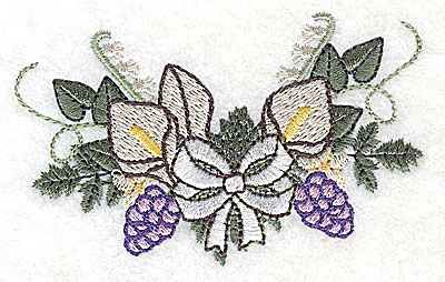 Embroidery Design: Calla Lily Wedding bouquet with bow<br> 3.51w X 2.17h