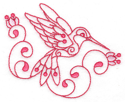 Embroidery Design: Hummingbird D large <br> 4.98w X 4.01h