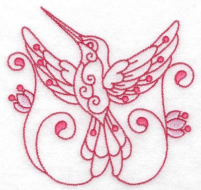 Embroidery Design: Hummingbird J large<br> 4.99w X 4.77h