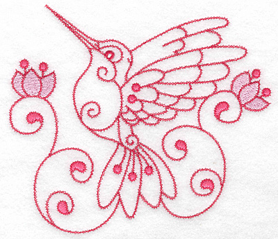 Embroidery Design: Hummingbird C extra large<br> 6.98w X 6.13h