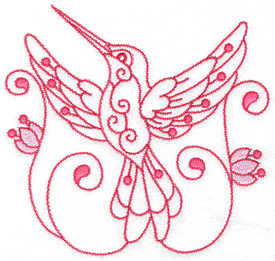 Embroidery Design: Hummingbird J extra large<br> 7.04w X 6.73h