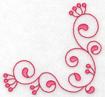 Embroidery Design: Corner swirl<br> 3.88w X 3.88h