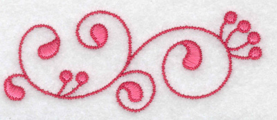 Embroidery Design: Horizontal swirls<br> 3.67w X 1.45h
