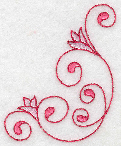 Embroidery Design: Floral swirls<br> 3.05w X 3.87h