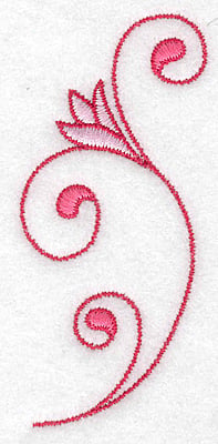 Embroidery Design: Flower with swirls<br> 1.66w X 3.85h
