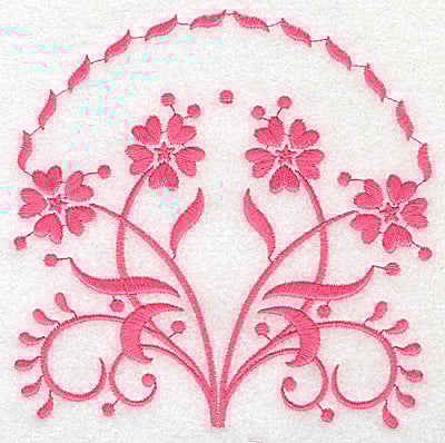 Embroidery Design: Floral design B large<br> 4.97w X 4.94h