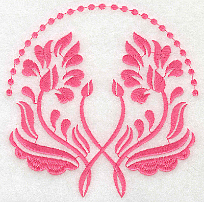 Embroidery Design: Floral design E large<br> 4.93w X 4.97h