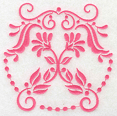 Embroidery Design: Floral design H large<br> 4.94w X 4.91h