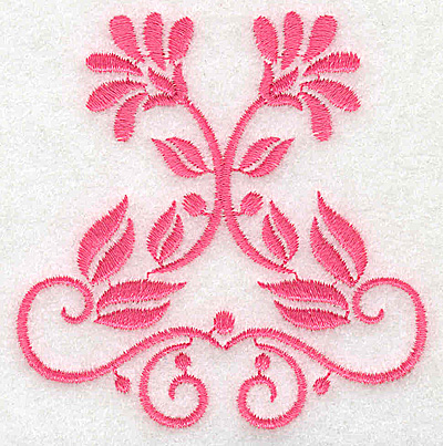 Embroidery Design: Floral design H partial<br> 3.01w X 3.07h