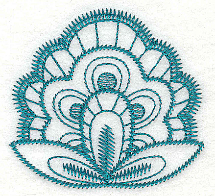 Embroidery Design: Floral fan<br> 3.04w X 2.83h
