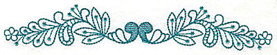 Embroidery Design: Floral leaf border large<br> 6.97w X 1.13h
