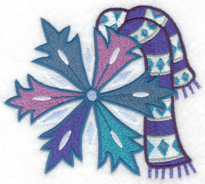 Embroidery Design: Scarf on snowflake large<br> 4.93w X 4.36h