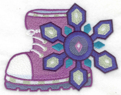 Embroidery Design: Winter Boot with snowflake large<br> 4.92w X 3.81h