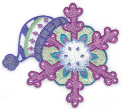 Embroidery Design: Winter hat with snowflake large<br> 4.95w X 4.47h