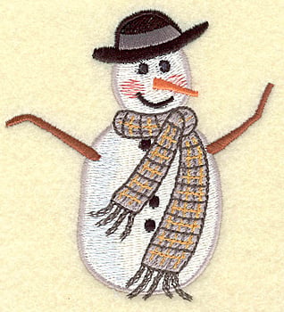 Embroidery Design: Snowman short (large)<br> 3.40w X 3.73h