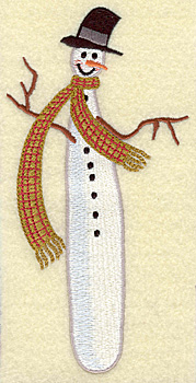 Embroidery Design: Snowman skinny (large)<br> 3.43w X 6.90h | Embroidery Legacy Embroidery Design: Snowman skinny (large)<br> 3.43w X 6.90h