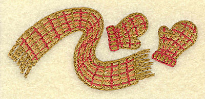 Embroidery Design: Scarf and mittens A<br> 3.50w X 1.52h