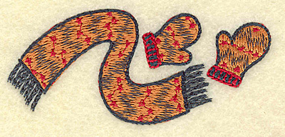 Embroidery Design: Scarf and mittens B<br> 3.50w X 1.52h