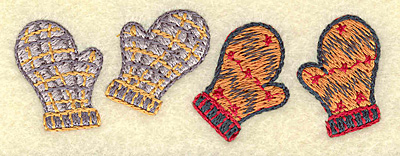 Embroidery Design: Mittens pair<br> 3.37w X 1.19h