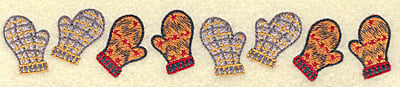 Embroidery Design: Mittens border<br> 6.84w X 1.19h