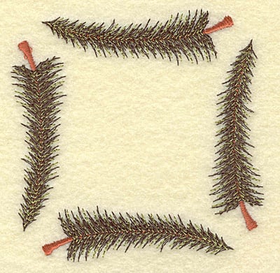 Embroidery Design: Pine tree frame B<br> 3.83w X 3.83h