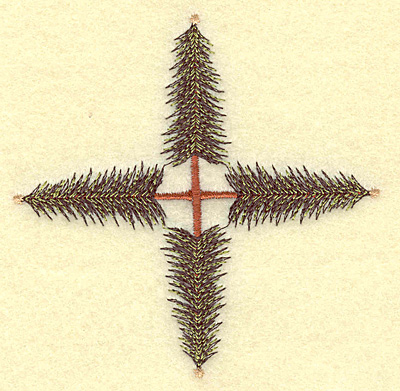 Embroidery Design: Pine tree cross<br> 3.88w X 3.88h