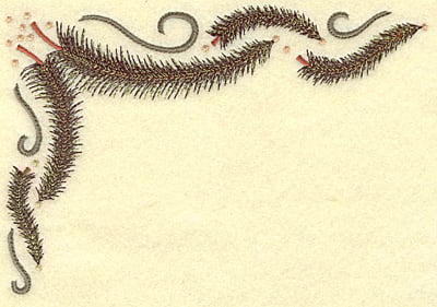 Embroidery Design: Pine tree corner large<br> 6.98w X 4.80h | Embroidery Legacy Embroidery Design: Pine tree corner large<br> 6.98w X 4.80h