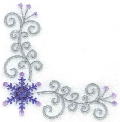 Embroidery Design: Swirls and snowflake<br> 3.77w X 3.81h