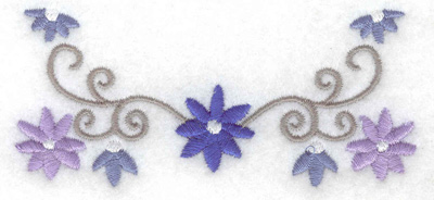 Embroidery Design: Floral swirls<br> 3.88w X 1.74h