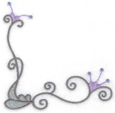 Embroidery Design: Swirls and leaf<br> 3.86w X 3.88h