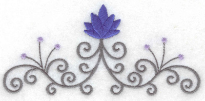 Embroidery Design: Swirl leaf design<br> 4.99w X 2.33h