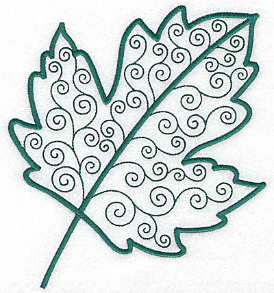 Embroidery Design: Leaf 3 large<br> 6.33w X 7.07h