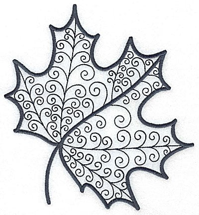 Embroidery Design: Leaf 6 large<br> 6.45w X 7.01h