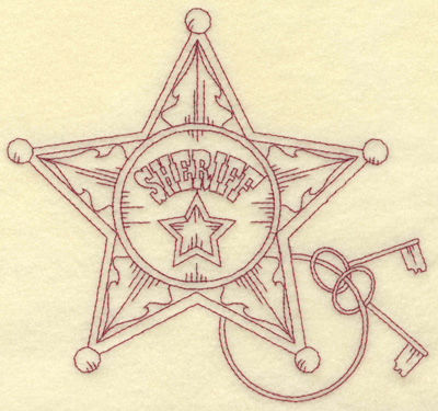 Embroidery Design: Sheriff badge large<br> 6.51w X 6.11h