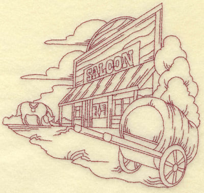 Embroidery Design: Saloon large<br> 6.43w X 6.09h