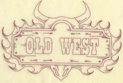 Embroidery Design: Old West sign large<br> 9.00w X6.12h