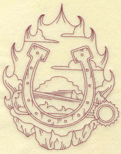 Embroidery Design: Horseshoe large<br> 6.06w X 7.54h