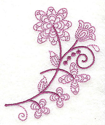 Embroidery Design: Whimsical Flower 1<br> 2.97w X 3.47h | Embroidery Legacy Embroidery Design: Whimsical Flower 1<br> 2.97w X 3.47h