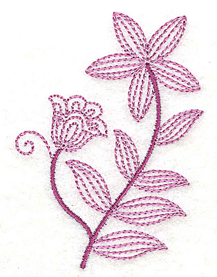 Embroidery Design: Whimsical Flower 4<br> 2.25w X 3.03h | Embroidery Legacy Embroidery Design: Whimsical Flower 4<br> 2.25w X 3.03h