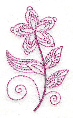 Embroidery Design: Whimsical Flower 7<br> 1.83w X 3.05h | Embroidery Legacy Embroidery Design: Whimsical Flower 7<br> 1.83w X 3.05h