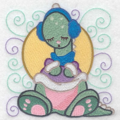Embroidery Design: Dinosaur sleeping large<br> 4.72w X 4.98h