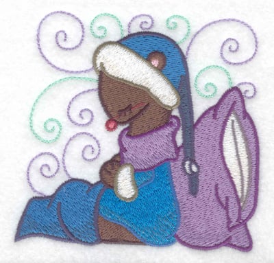 Embroidery Design: Weasel sleeping small<br> 3.87w X 3.75h