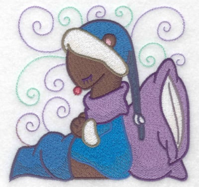 Embroidery Design: Weasel sleeping large<br> 4.96w X 4.80h