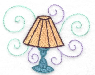 Embroidery Design: Lamp with swirls<br> 3.53w X 2.87h