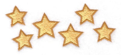 Embroidery Design: Stars in a row<br> 3.86w X 1.63h